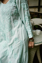 Modal Chikankari Kurta Set - Sky Blue | Noor Collection