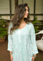 Modal Chikankari Kurta Set - Sky Blue | Noor Collection