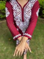 Modal Dhoti-Kurta Set - Maroon | Noor Collection