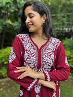 Modal Dhoti-Kurta Set - Maroon | Noor Collection